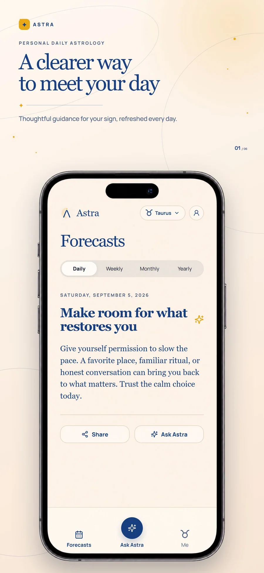 Daily forecast in the Astra iPhone app